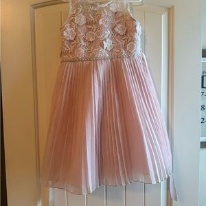 Rare Editions Pink Floral Embroidered Dress